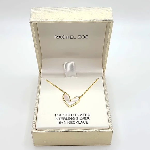 Rachel Zoe | Jewelry | Rachel Zoe Gold Mother Of Pearl Heart